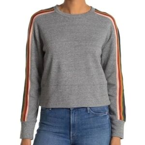Madewell Rainbow Shoulder Striped Cropped Sweater Size Small